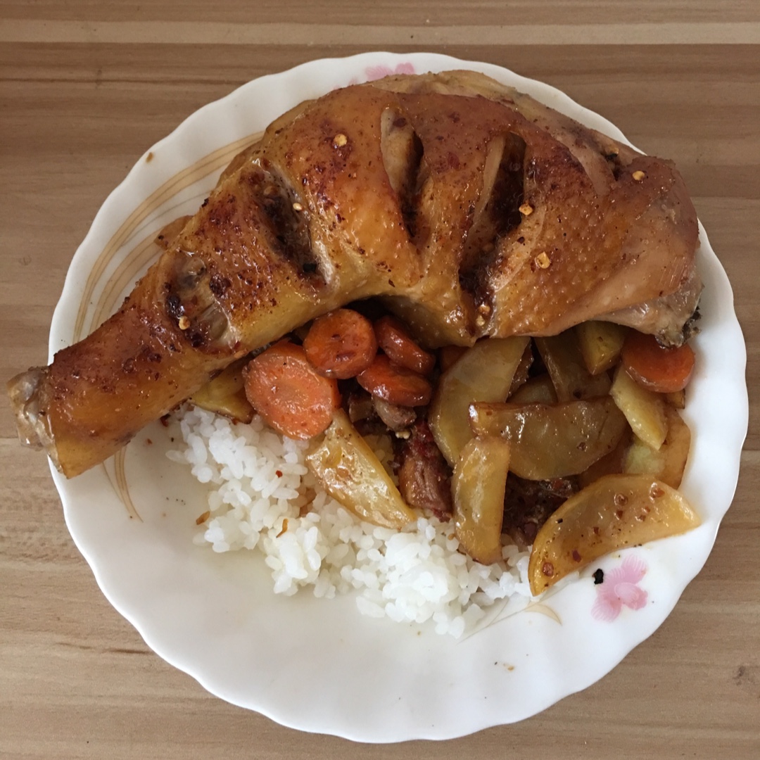 烤鸡腿饭