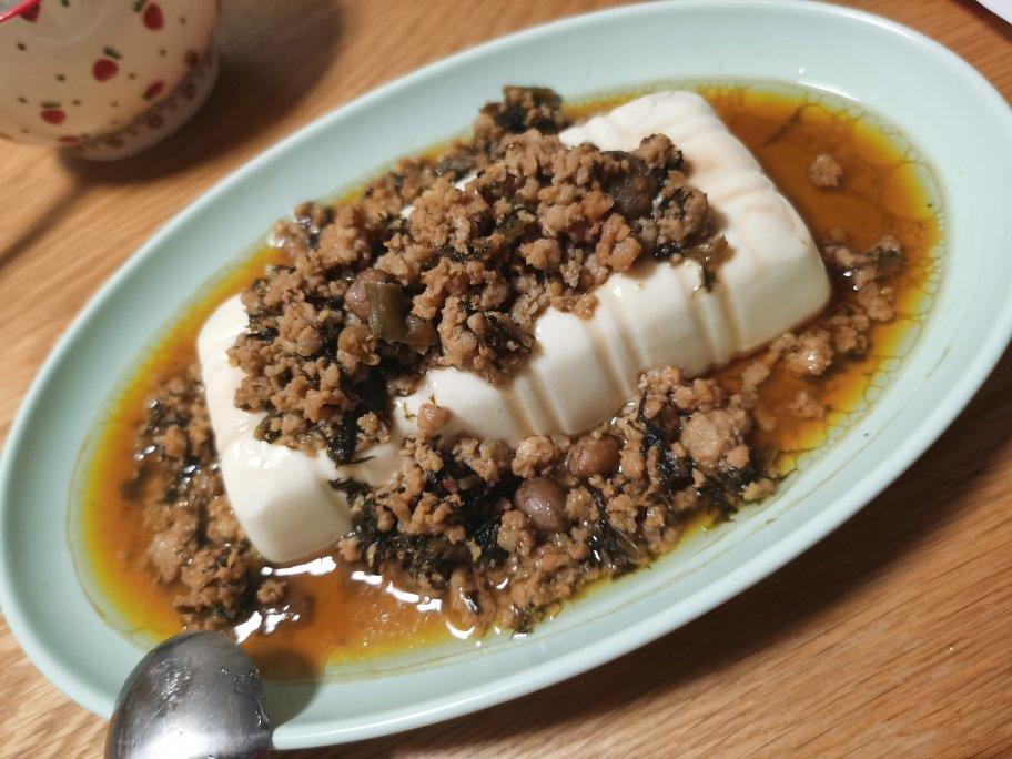 肉末蒸内酯豆腐