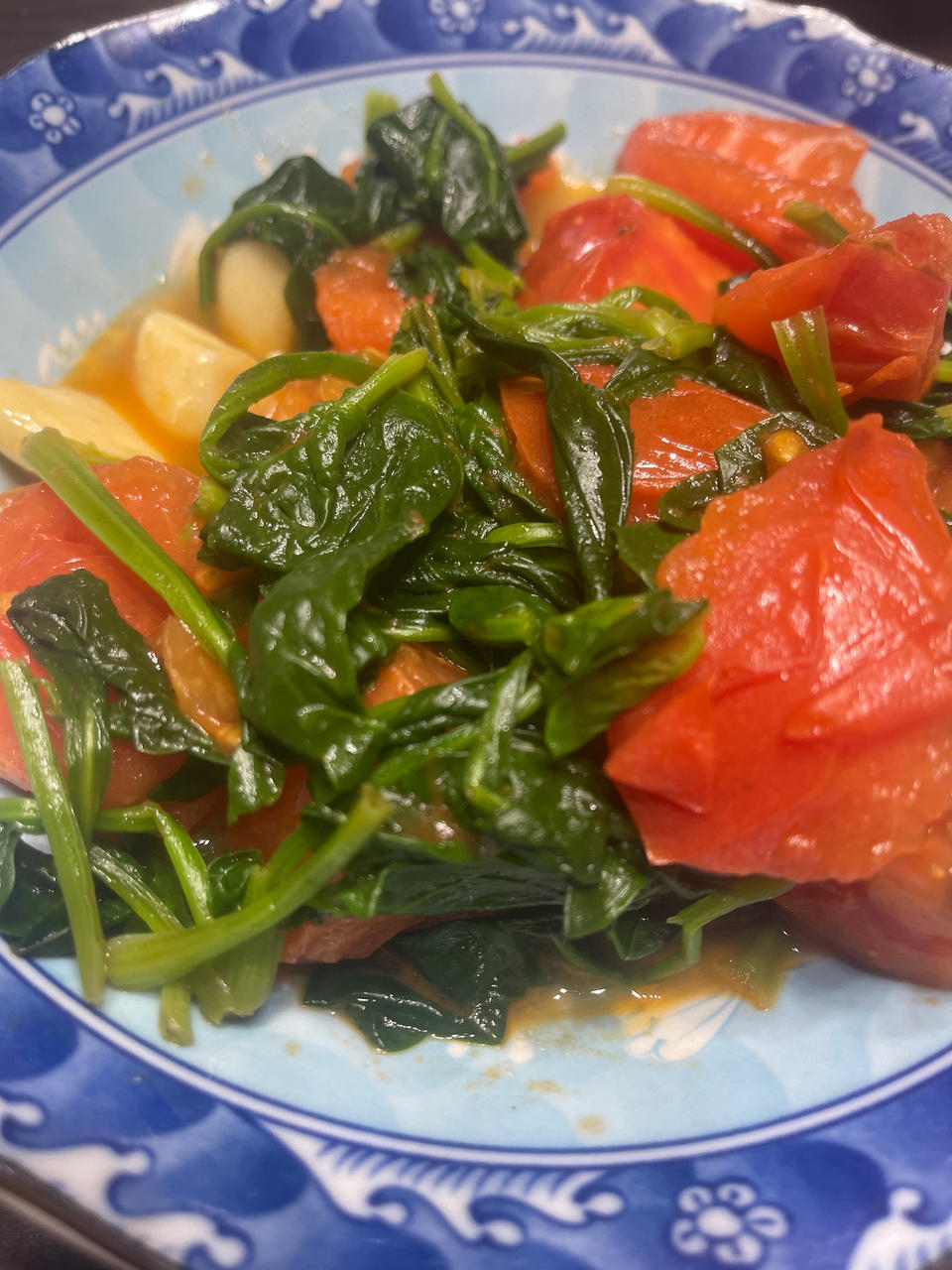 西红柿炒菠菜