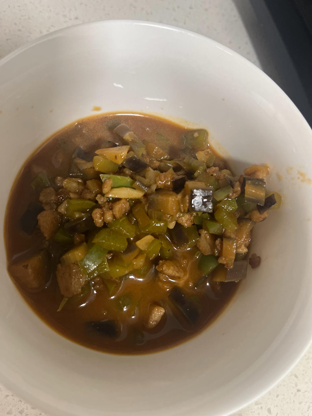 茄子肉丁打卤面