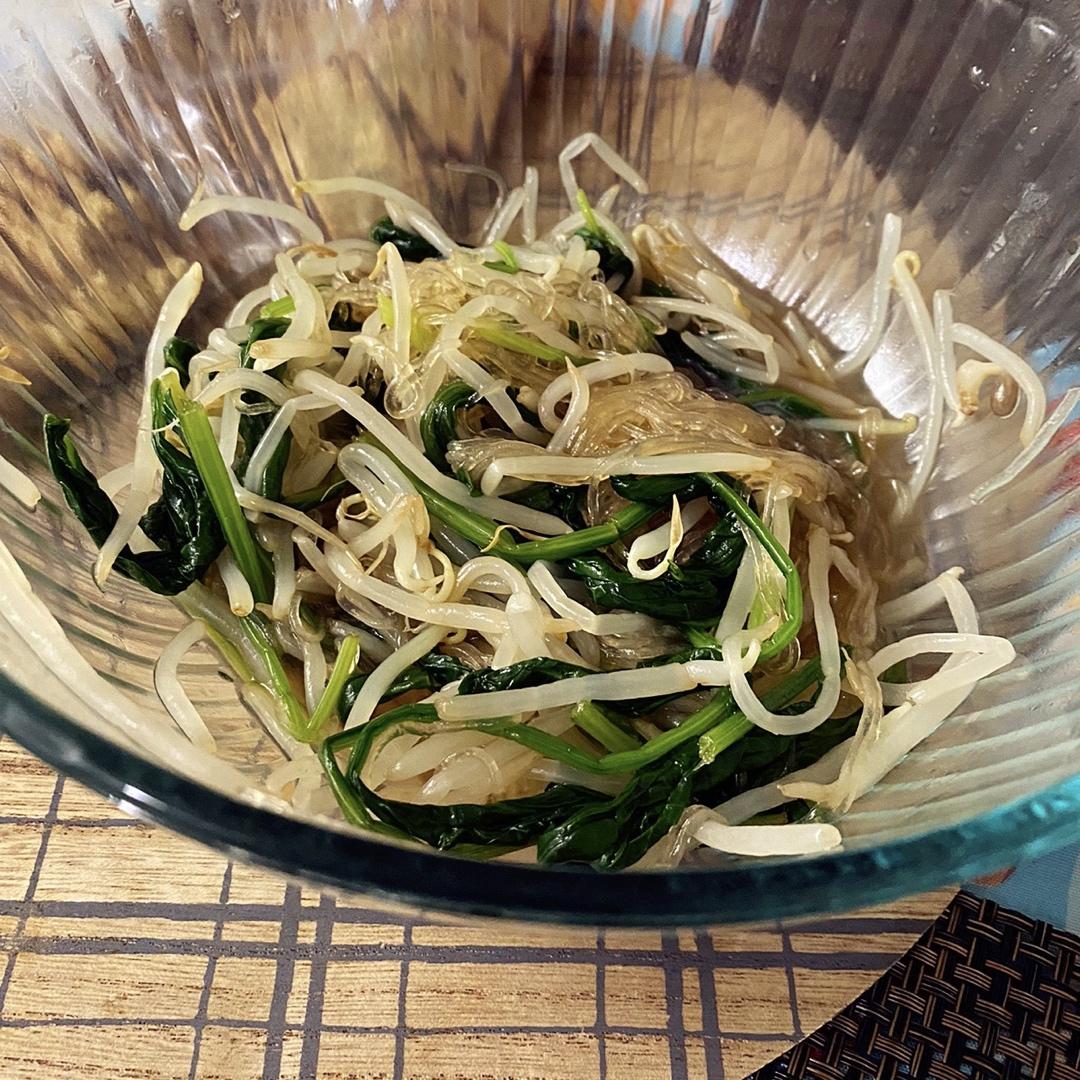 豆芽菠菜拌粉丝