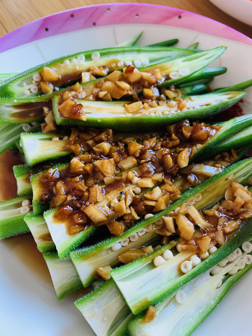 斋界做的家常凉菜之秘制凉拌秋葵