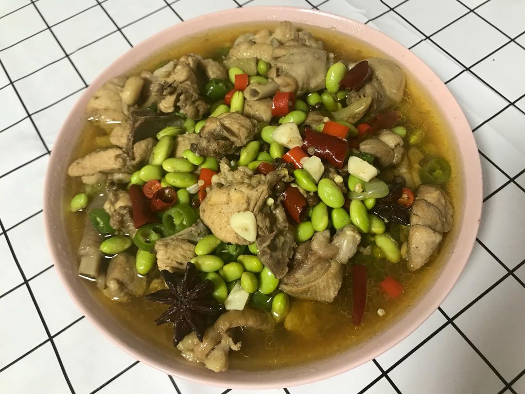 毛豆烧鸡