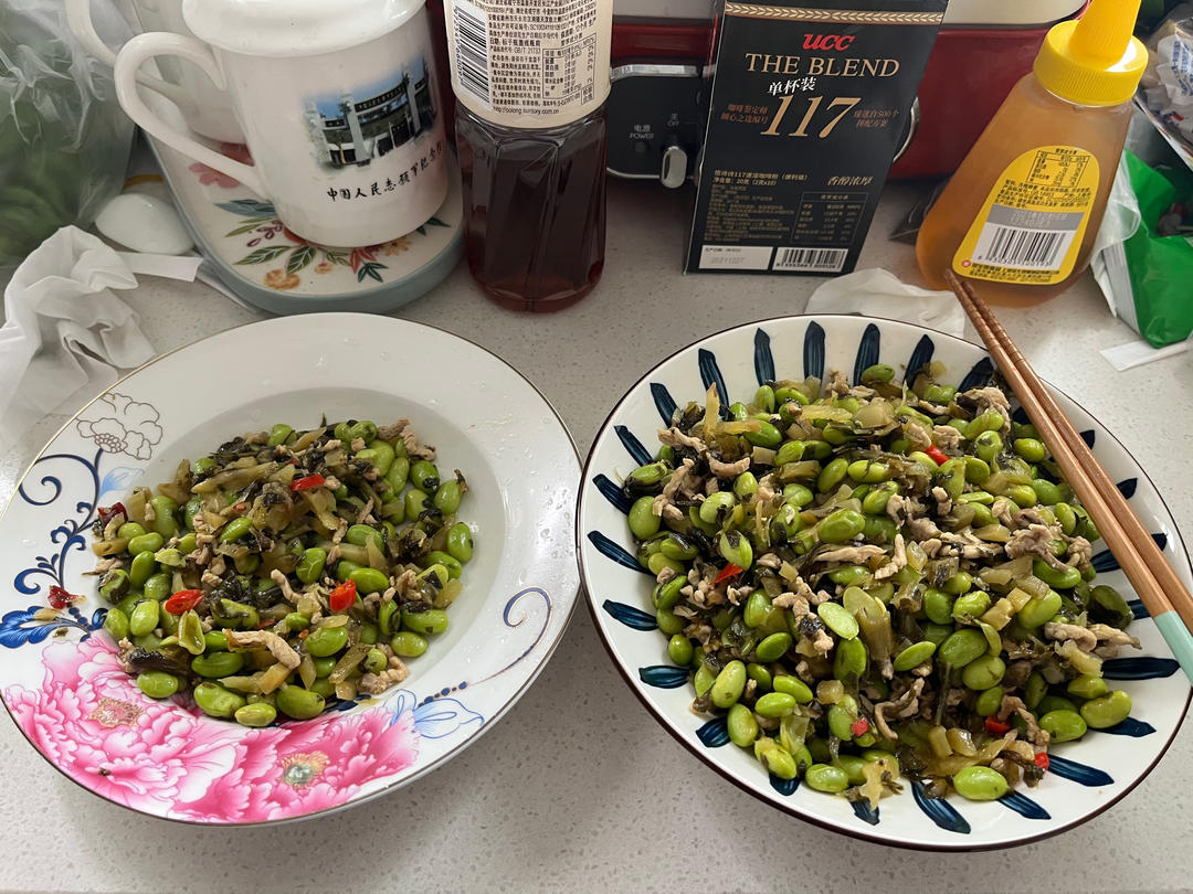 咸菜毛豆炒肉丝