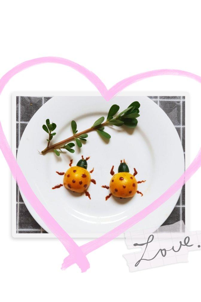 快乐瓢虫（水果拼盘餐盘画）