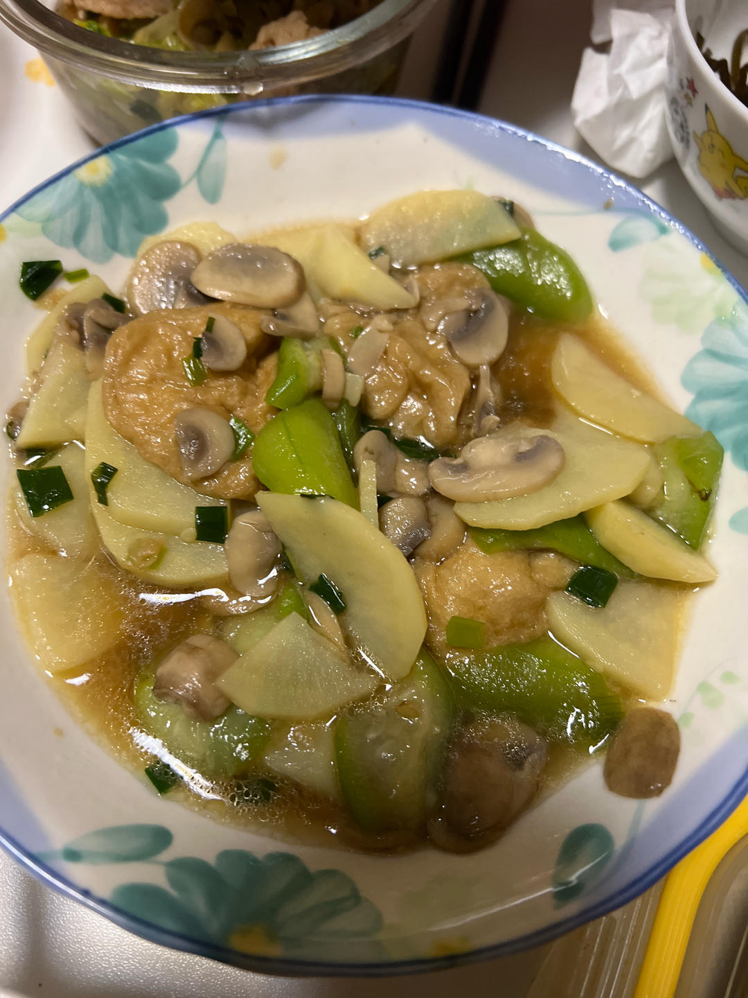 丝瓜炒油面筋