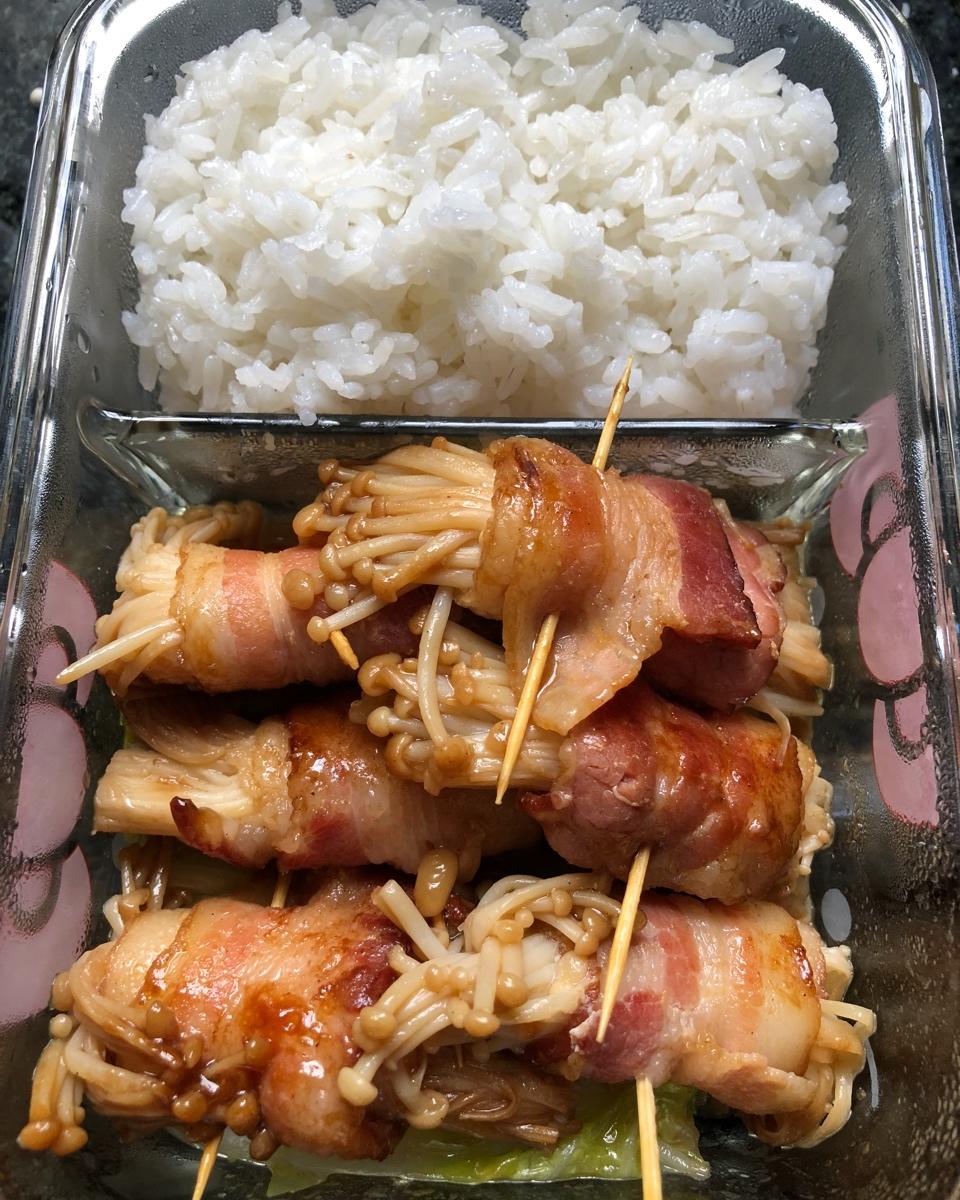 香煎培根金针菇卷