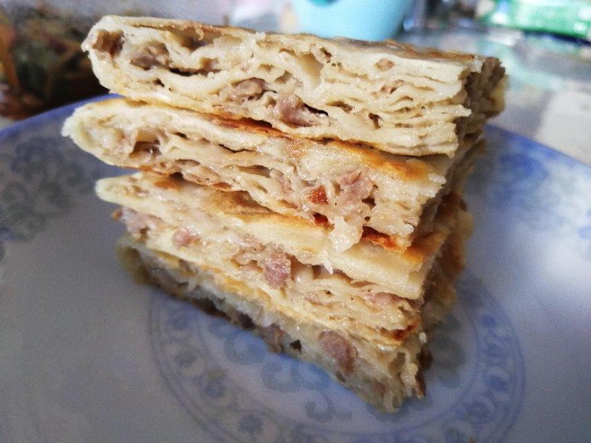 烫面肉末千层饼