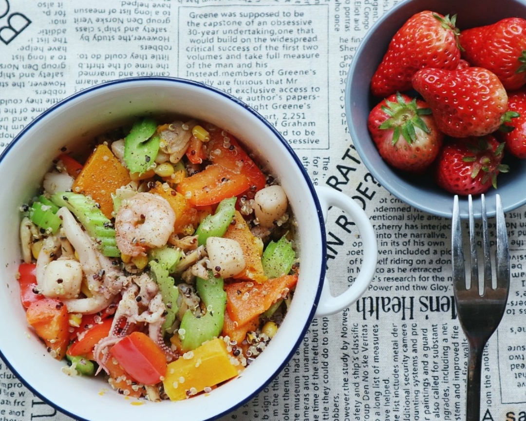 暖胃减脂——南瓜藜麦海鲜暖沙拉的做法
