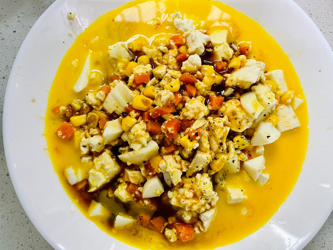 （掉秤神器）空气炸锅豆腐+鸡蛋