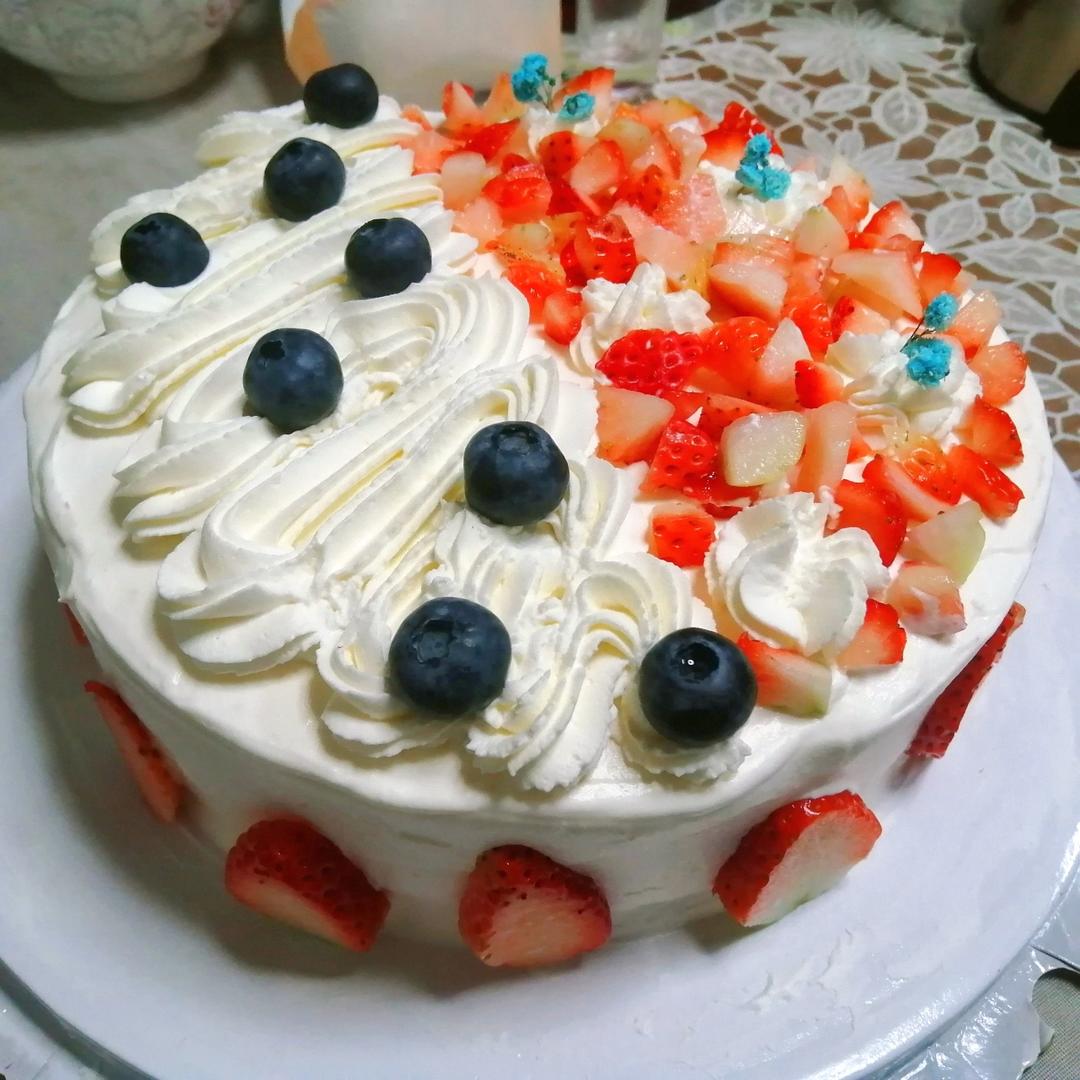 6寸 水果生日蛋糕 ——附带淡奶油打发程度
