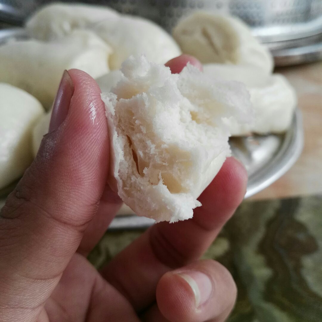 一次性发酵的奶香馒头！