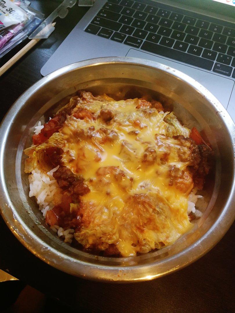 简单好吃的番茄肉酱焗饭