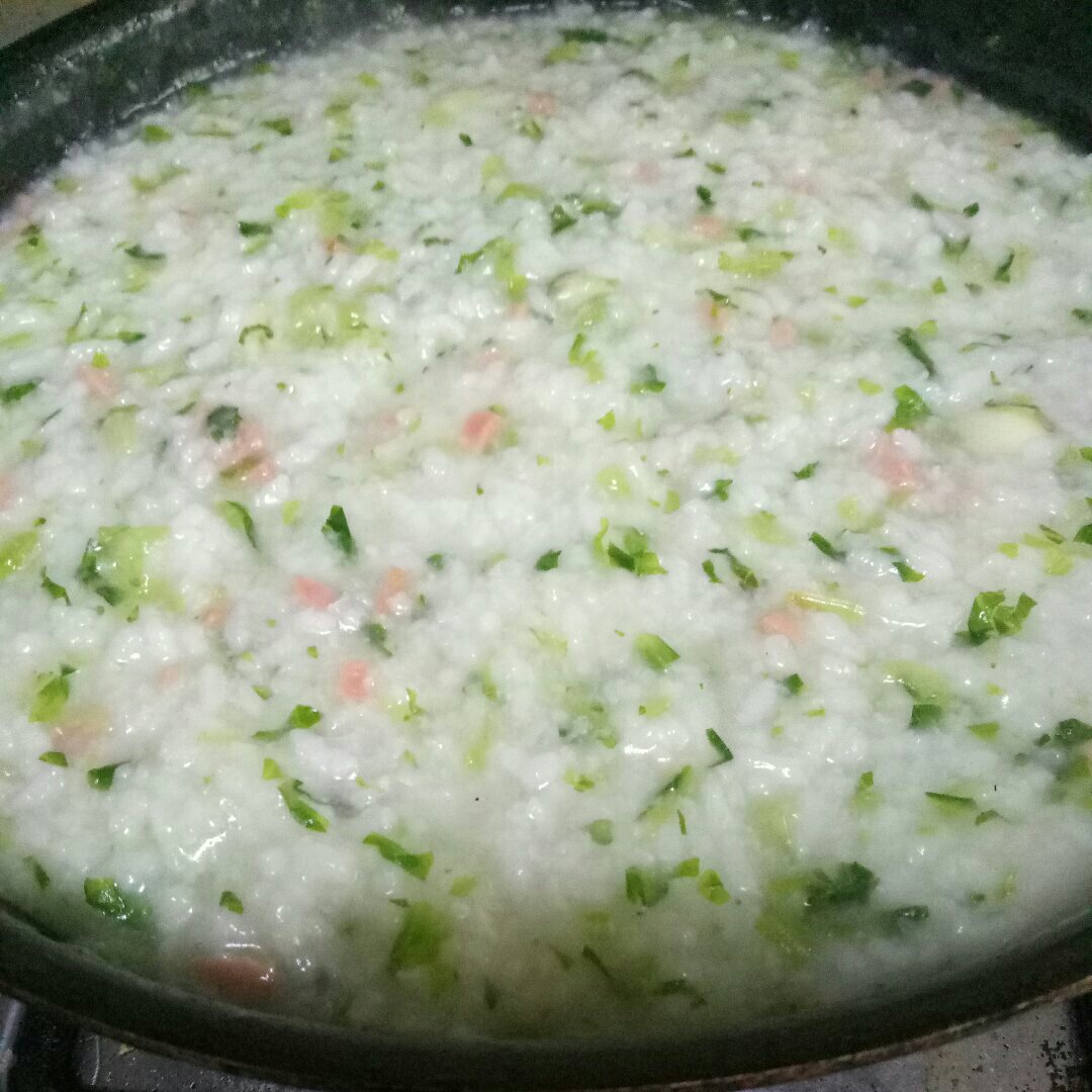 砂锅青菜香菇粥