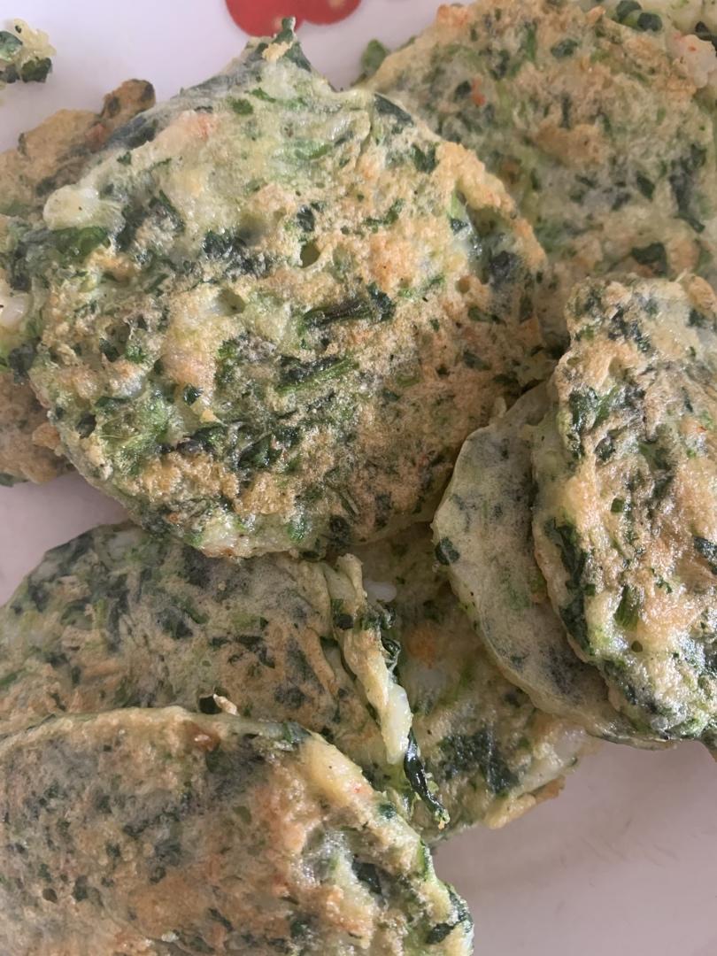 菠菜虾仁饼(可当一岁宝宝辅食)