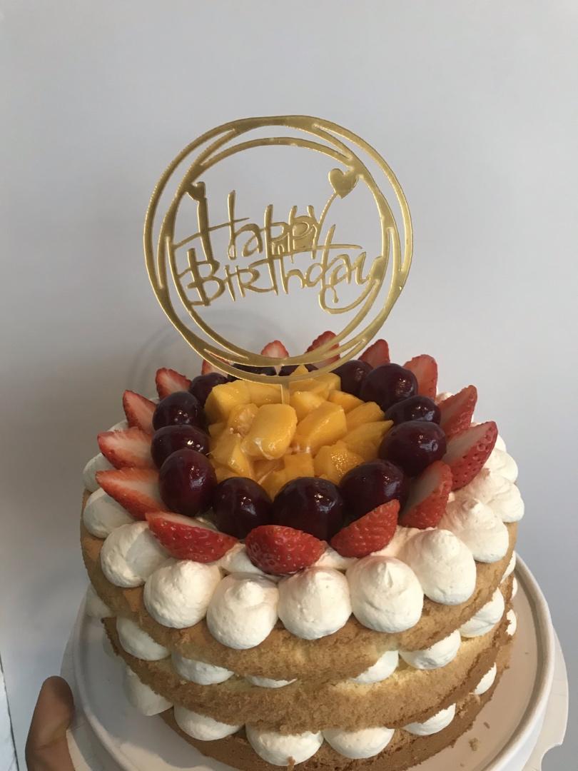 【零失败】不会裱花没关系的水果裸蛋糕 芒果裸蛋糕 完美戚风胚