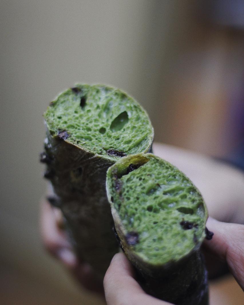 抹茶豆豆欧包