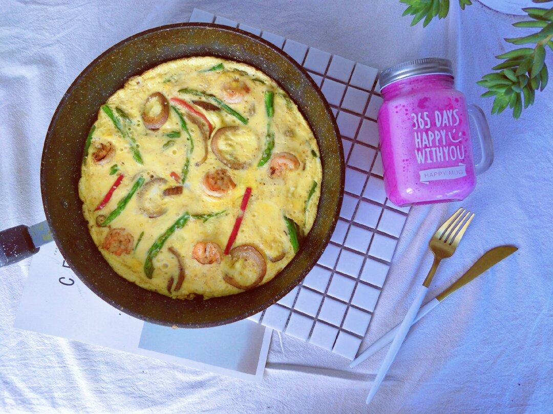 芦笋虾仁早餐蛋饼