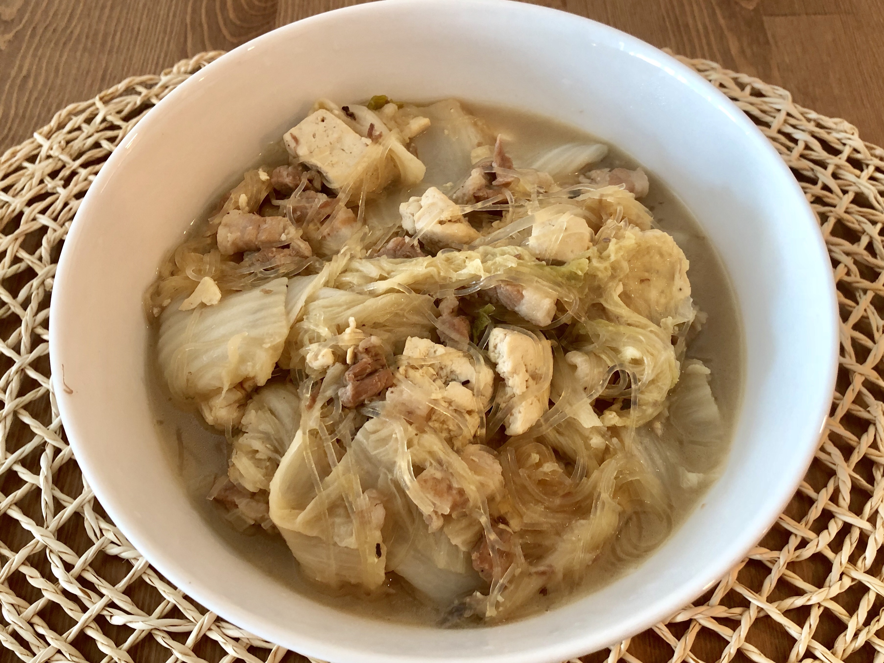 大白菜豆腐炖五花肉的做法