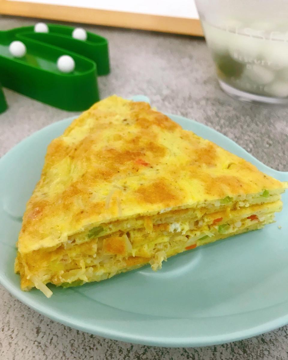 栩愿做的金针菇鸡蛋饼