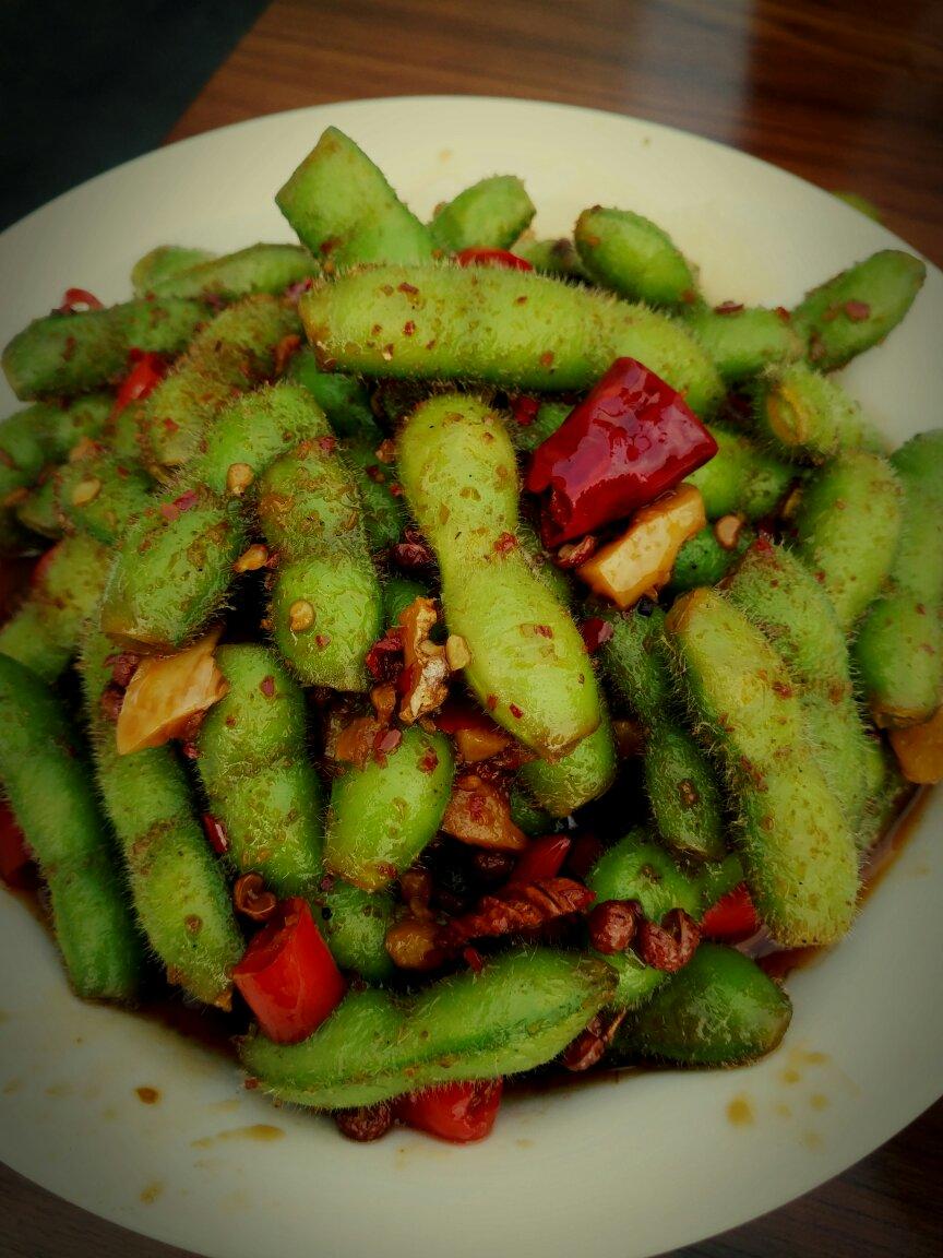 禅做的辣炒毛豆荚