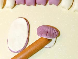 浪漫双色紫贝壳馒头的做法 步骤6