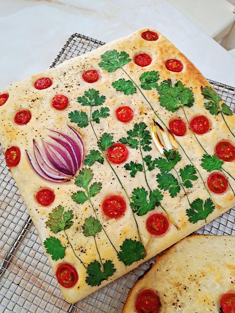 油画一般的意大利Focaccia佛卡夏面包