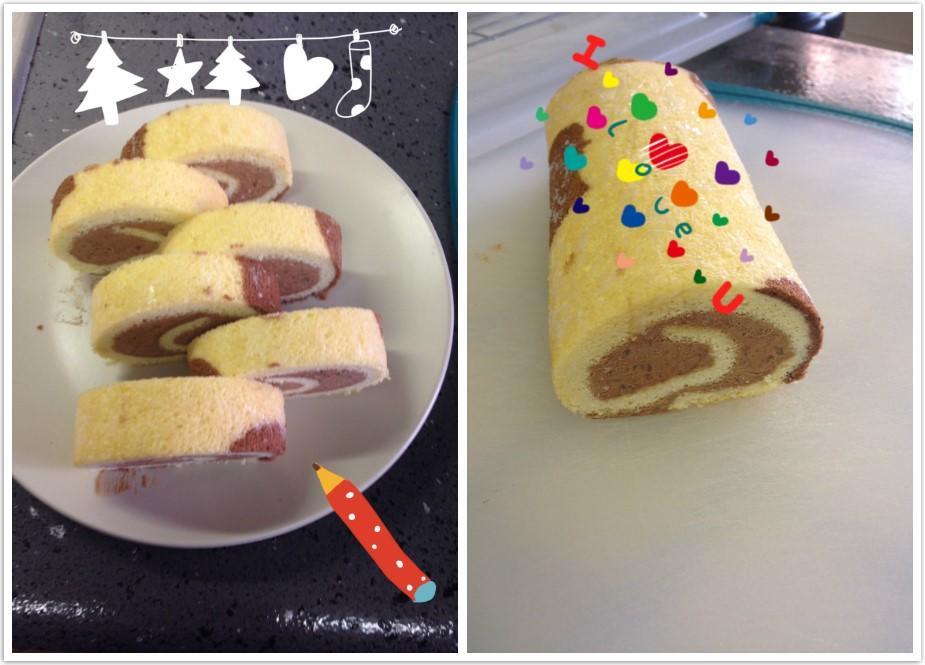 蛋糕卷, 丑丑的长颈鹿花纹,没有审美观的我的做法