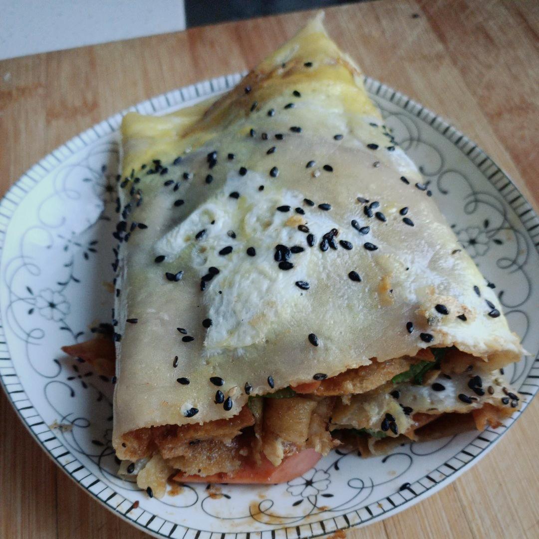 秒杀早餐摊不破皮大煎饼，步骤超详细