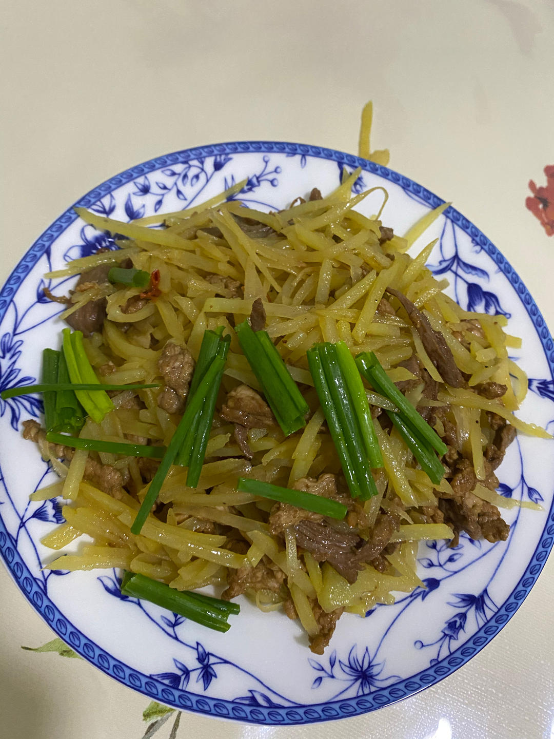 青椒土豆炒肉丝