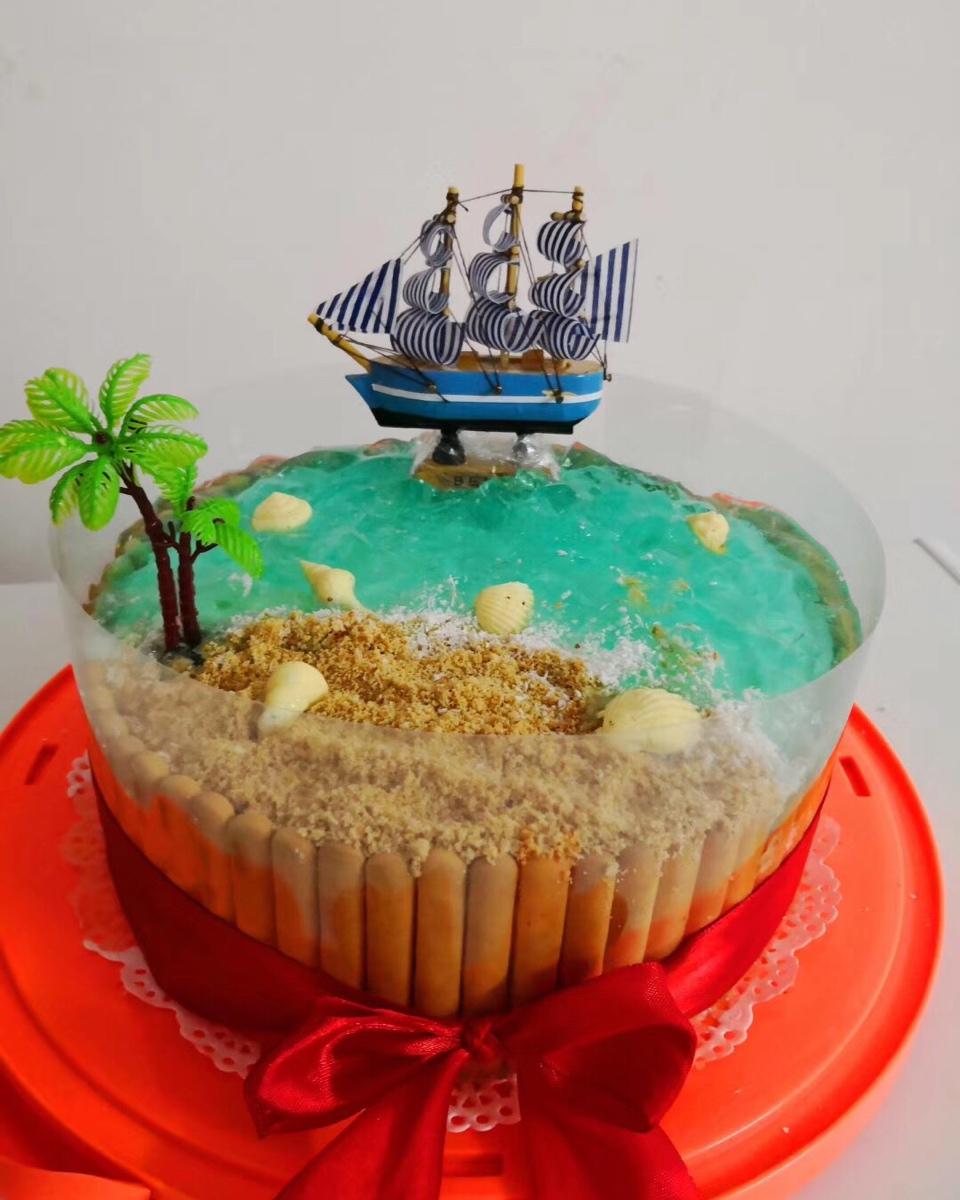 海洋之心(红丝绒酸奶海洋蛋糕)