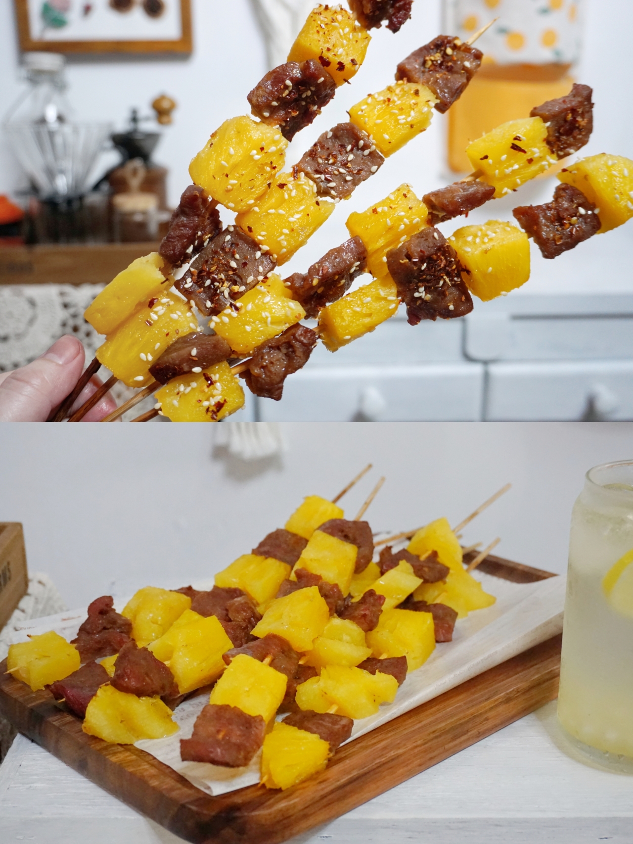 鲜嫩多汁😋清甜爽口的菠萝牛肉串🍍🥩的做法