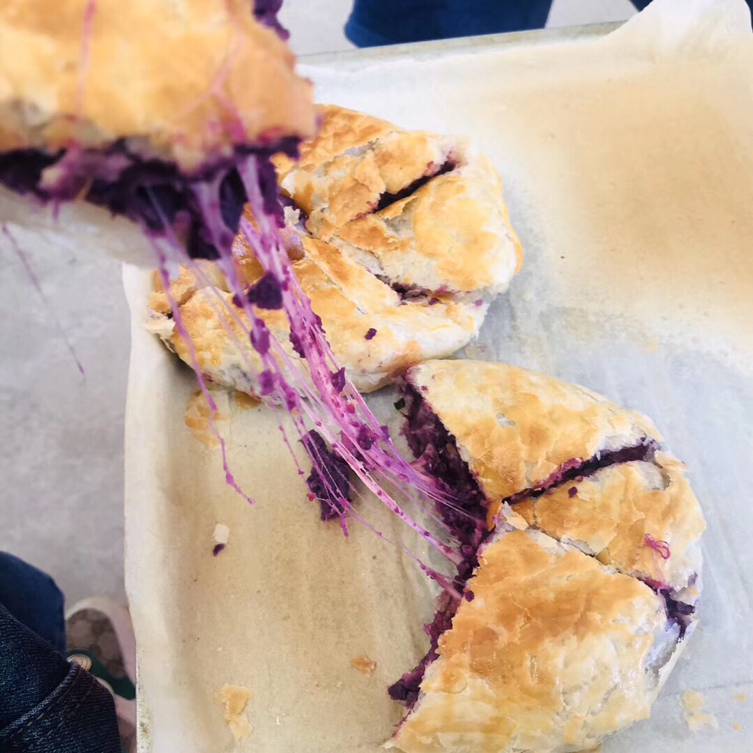 手抓饼‼️隐藏吃法💯爆浆芝士紫薯酥到掉渣的做法