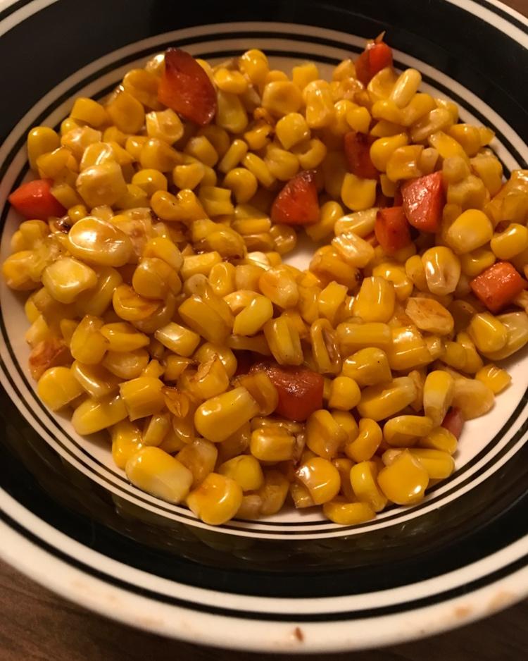 玉米粒炒胡萝卜