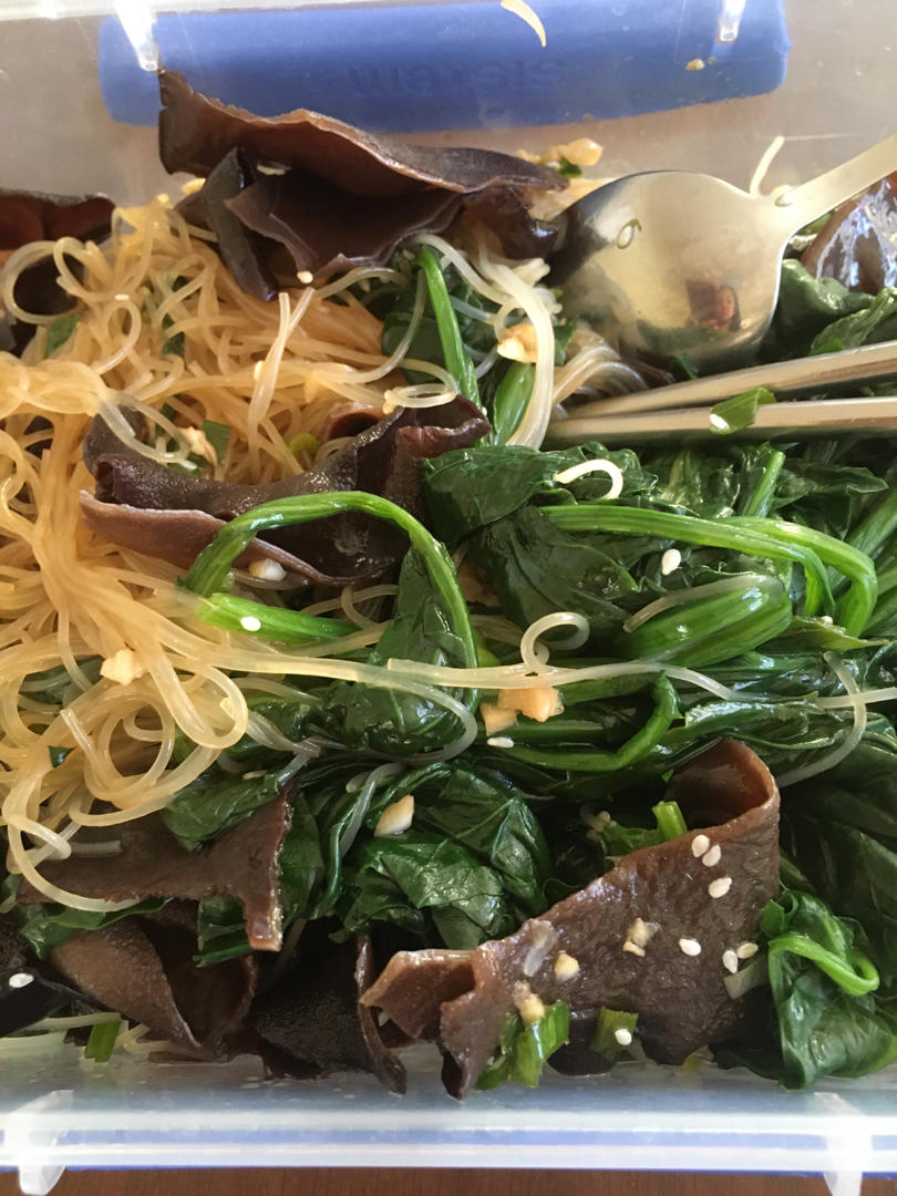 ✅第24道低卡减脂菜✨清脆爽口的凉拌菠菜木耳🌿