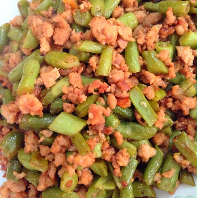 榄菜肉末四季豆