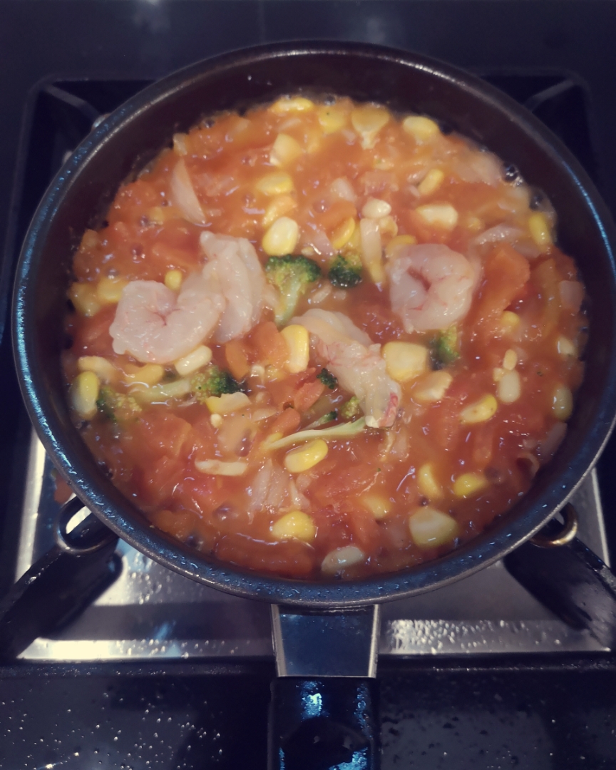 早餐/番茄虾仁焗饺子的做法 步骤6