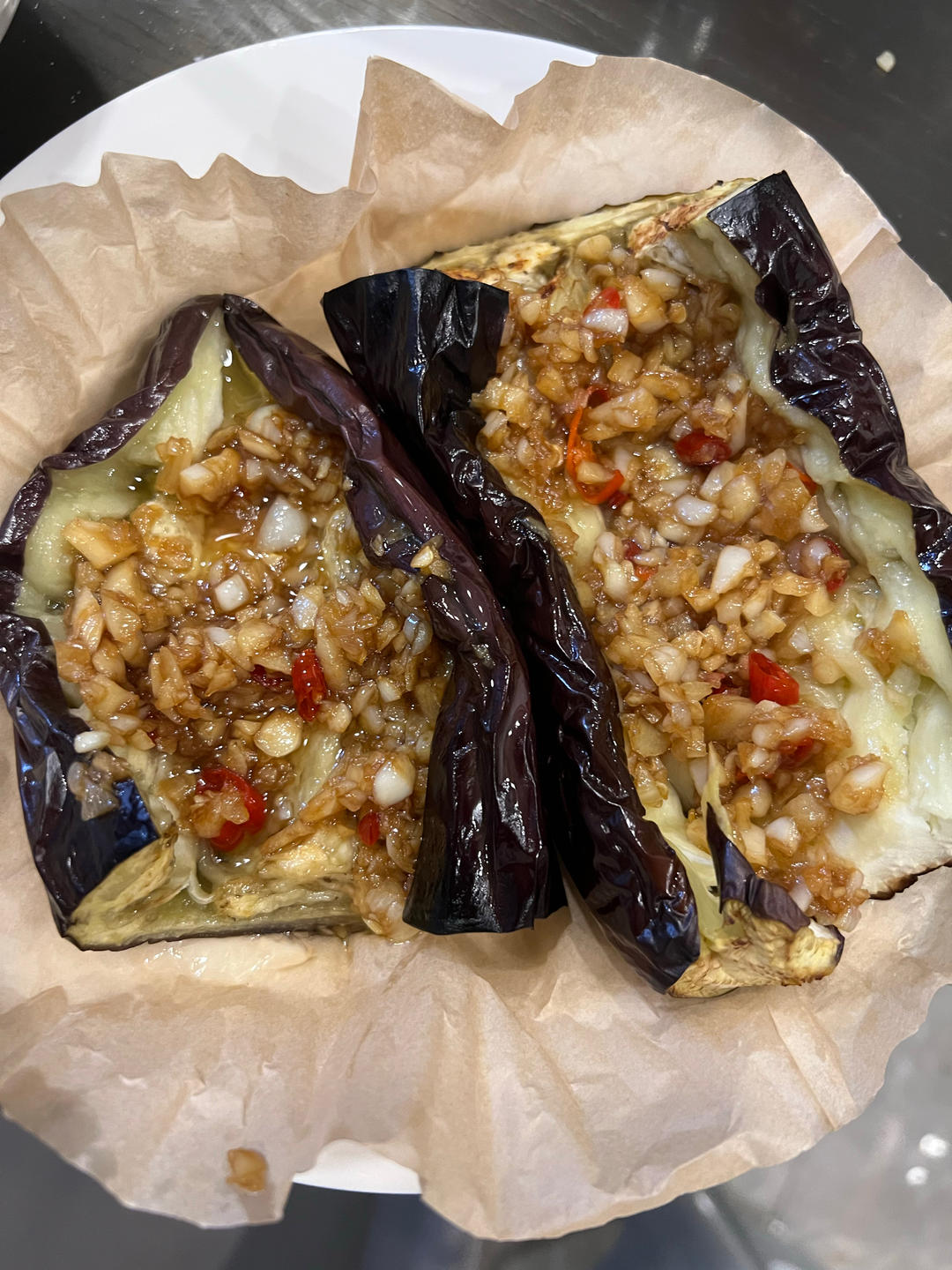 🔥蒜蓉烤茄子🍆｛空气炸锅食谱｝