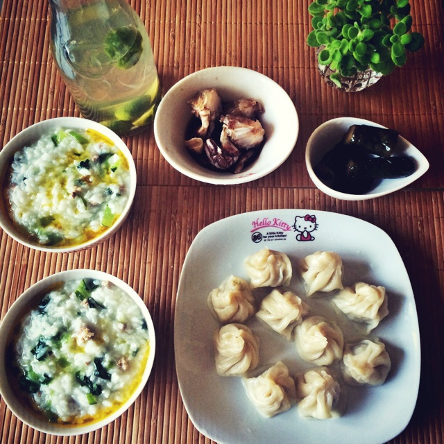 青菜瘦肉粥