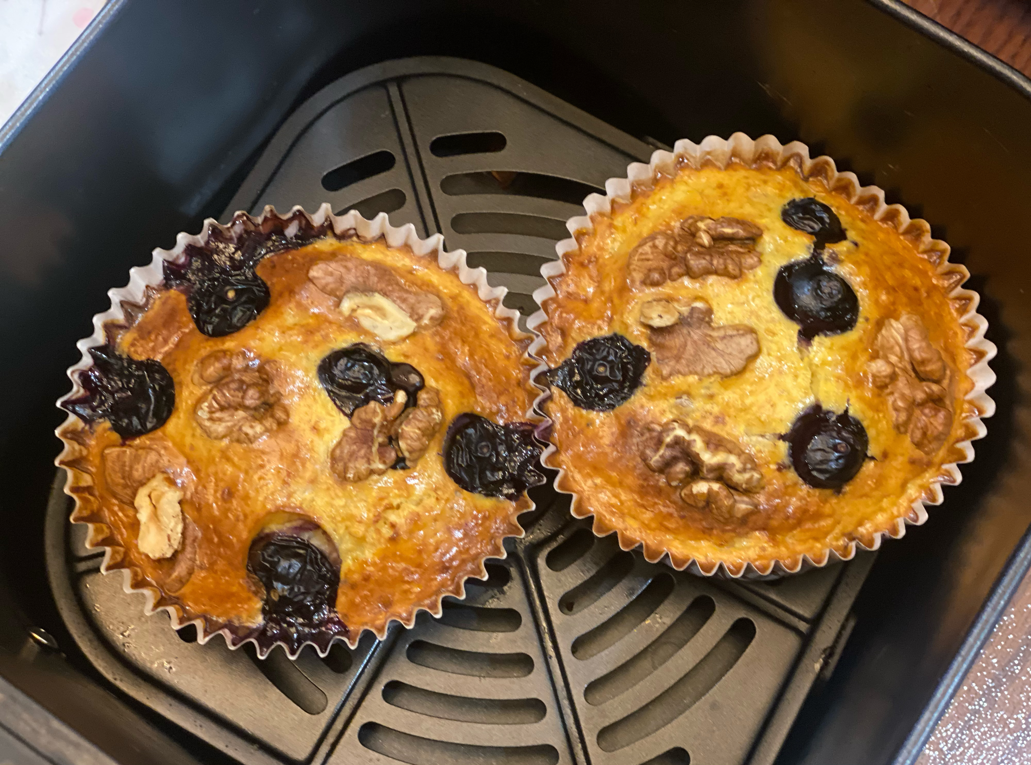 无糖低脂爆浆蓝莓酸奶香蕉燕麦蛋糕（空气炸锅版）的做法