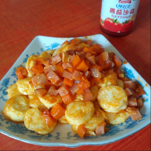 番茄酱煎日本豆腐