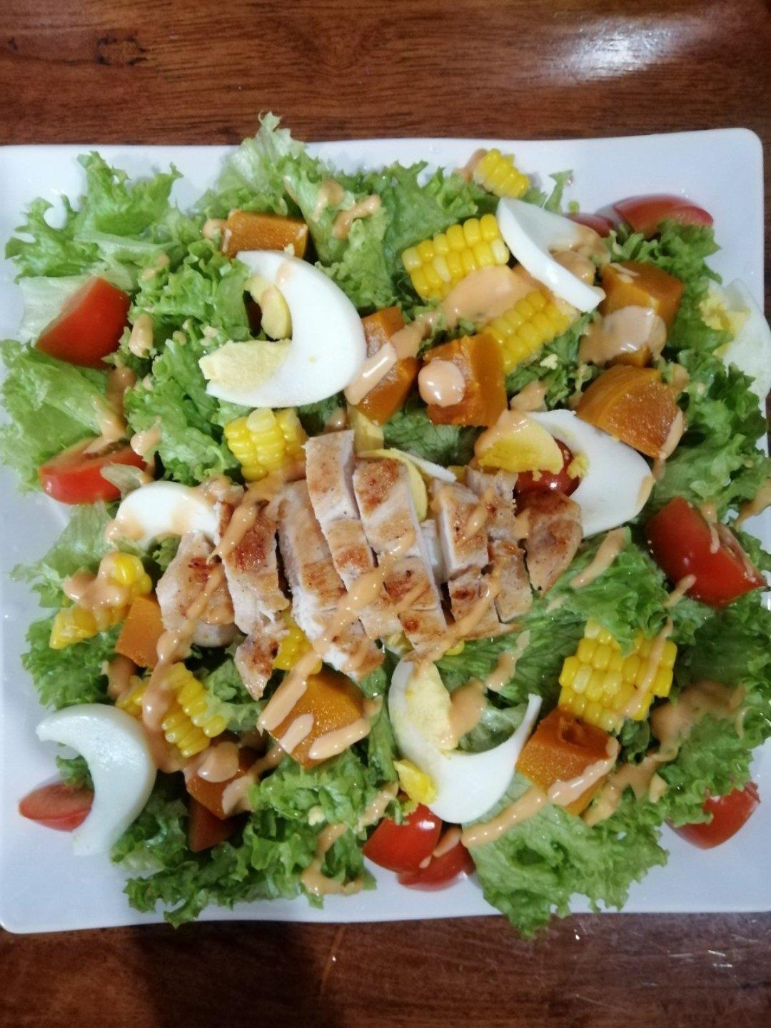 高蛋白美味低脂高颜值鸡胸肉蔬菜沙拉（超详细视频）