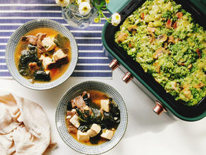 裙带菜牛肉汤+芝士菠菜焗饭的做法 步骤21