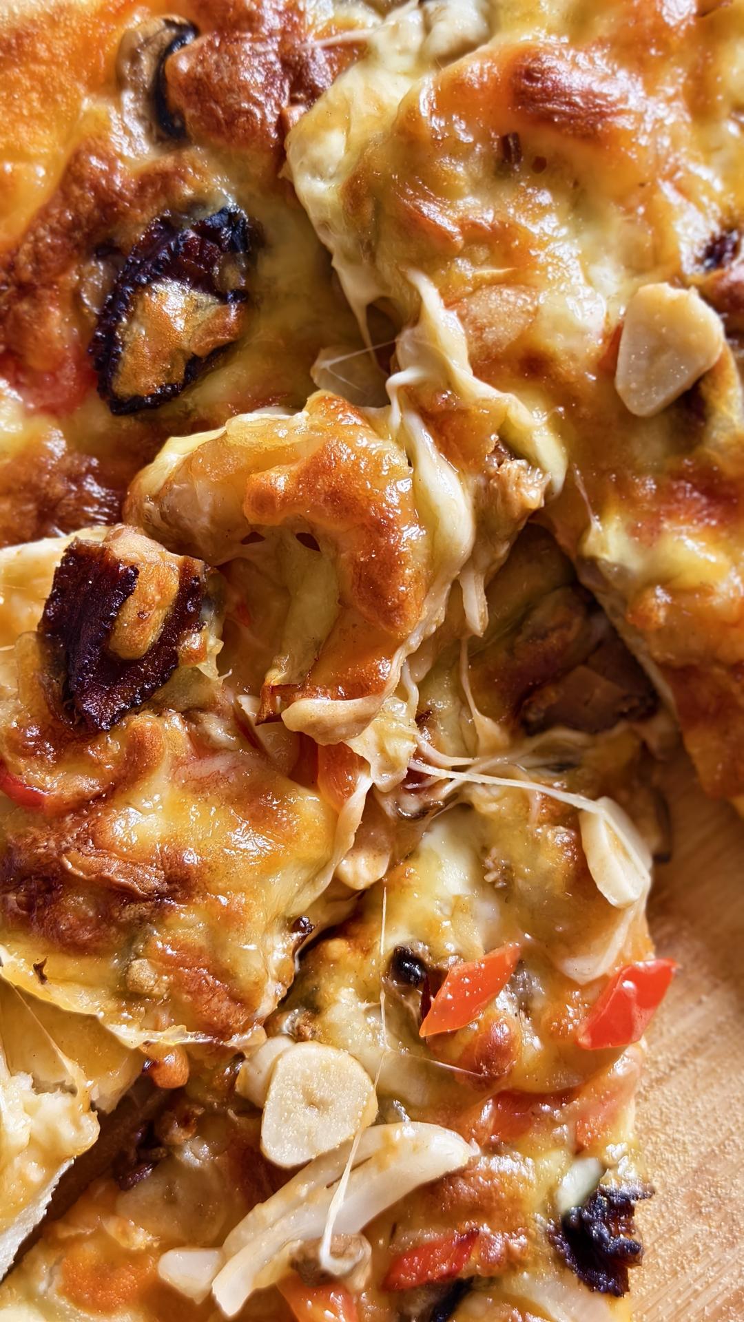 『万用面团』厚而有嚼劲的披萨皮！简单一次发酵！