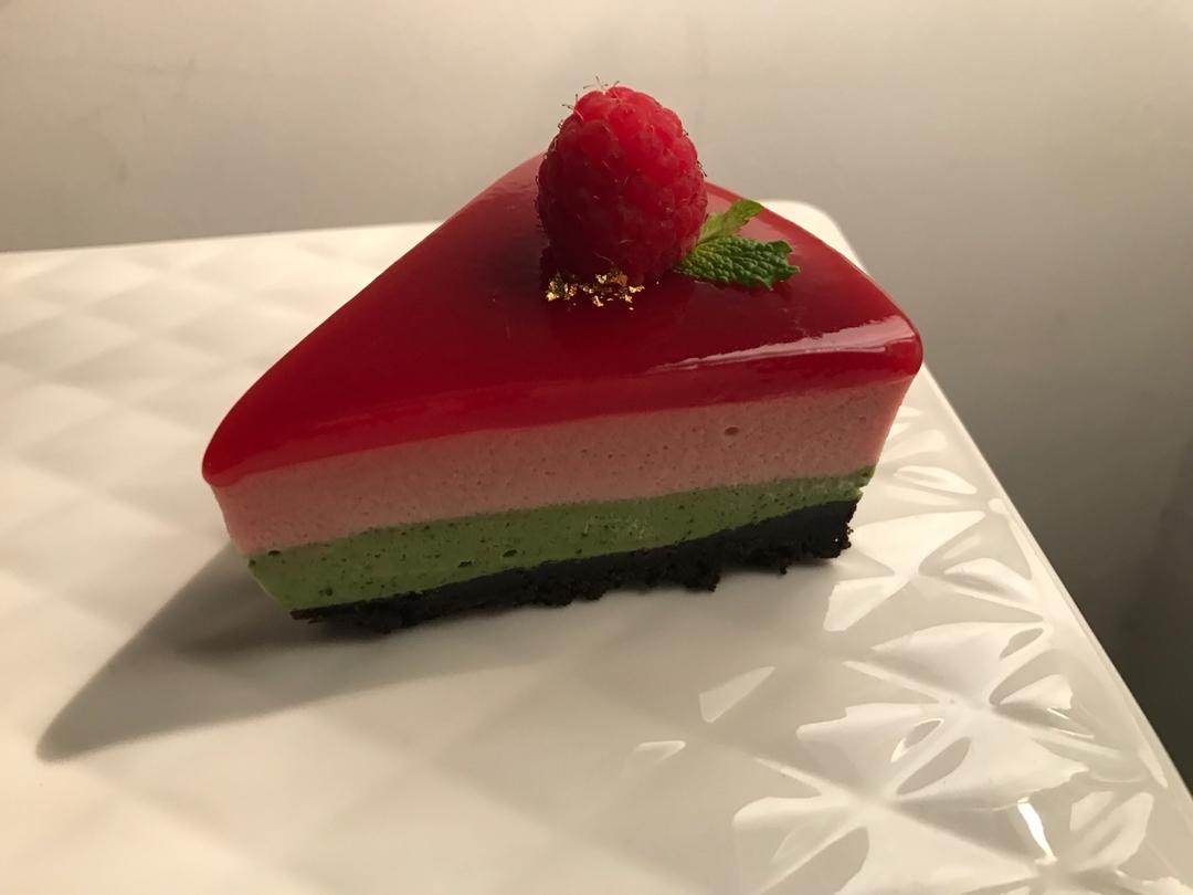 美腻树莓抹茶慕斯蛋糕❤️