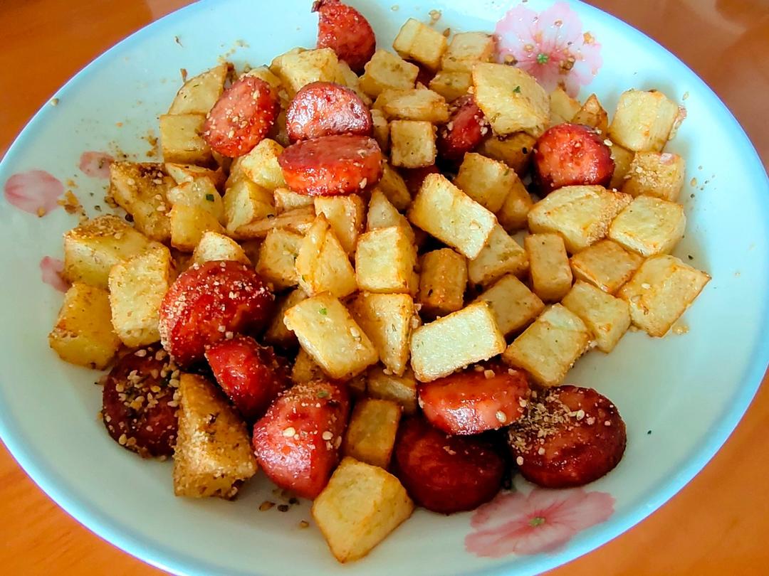 烧烤风味的土豆小香肠