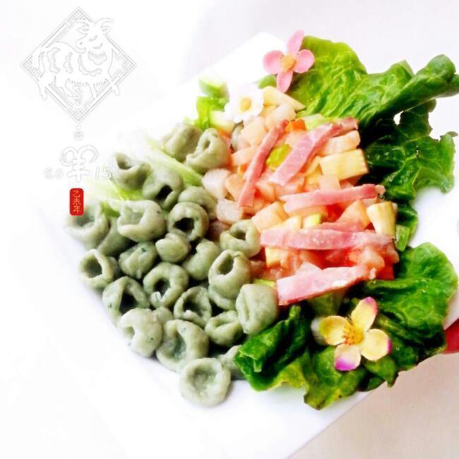 培根彩丁翡翠酒窝面（多次醒面揉面）的做法