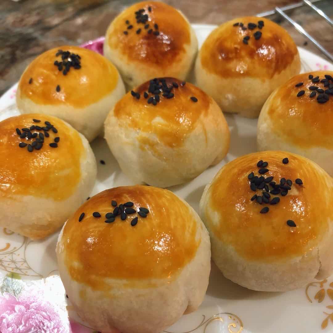 蛋黄酥~紫薯、抹茶、原味~花好月圆，中秋快乐~内附一次做六色蛋黄酥方法~
