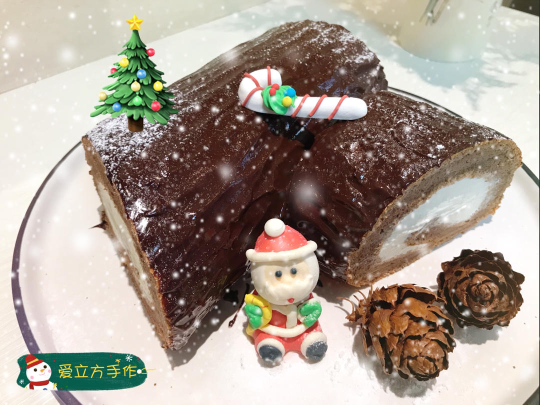 圣诞树桩蛋糕