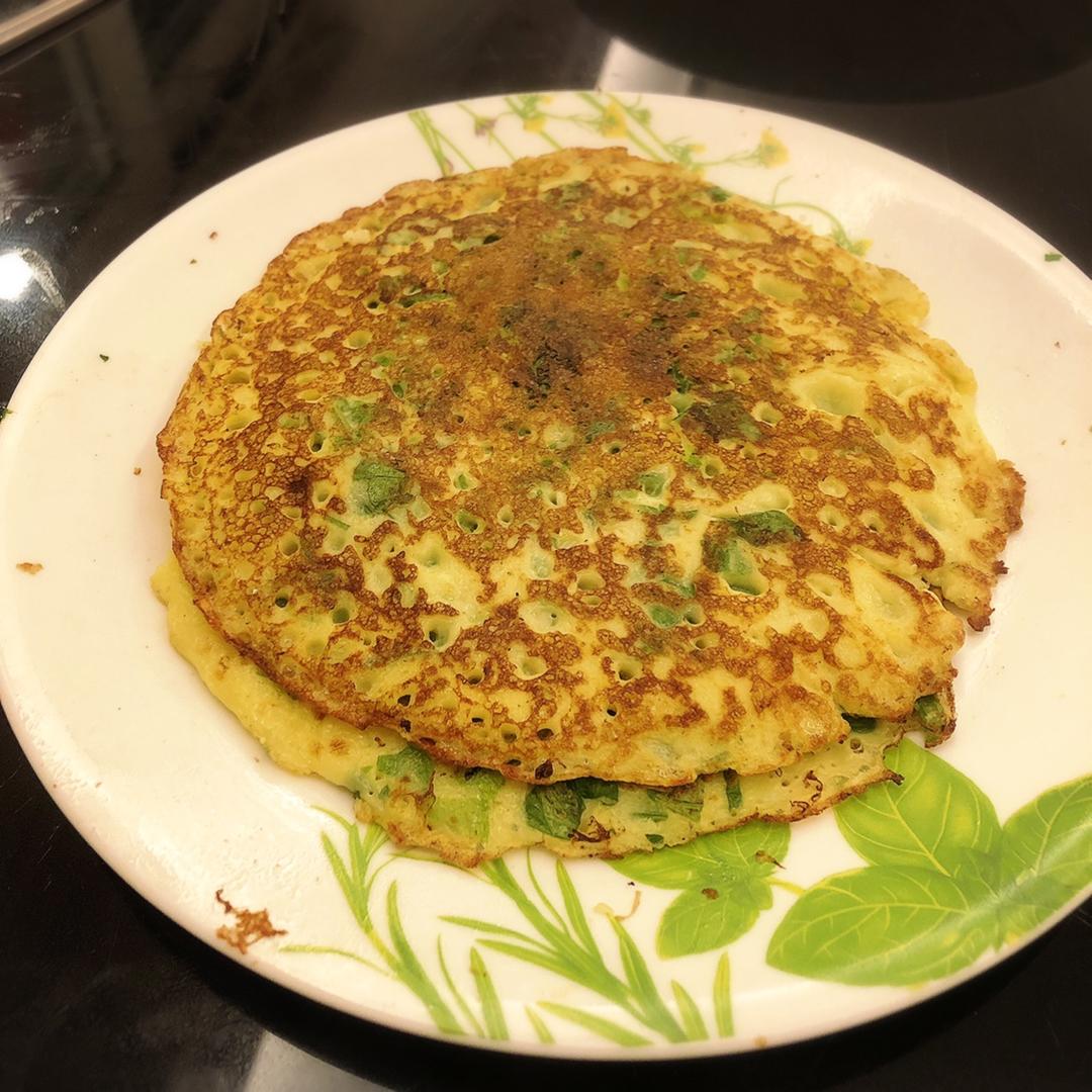 芹菜叶鸡蛋饼